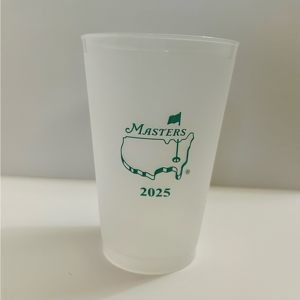 Masters White and Green Frosted Drinkware Glass
